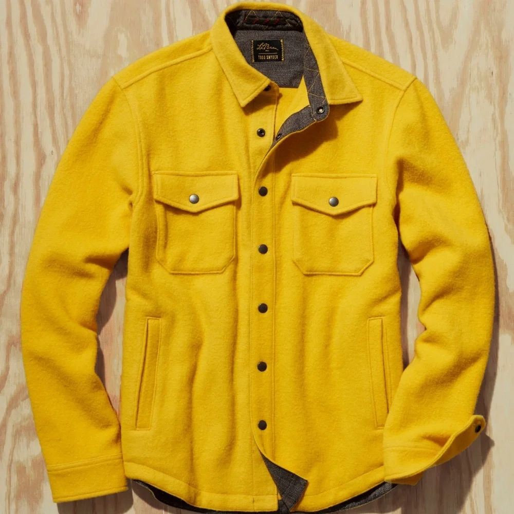 L.L.BEAN X TODD SNYDER WOOL SHIRT JACKET IN AMBER GOLD New w/ Tags! - Picture 1 of 4